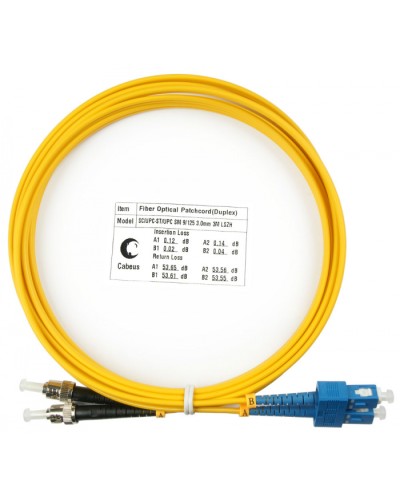 Шнур оптический duplex SC-ST 9/125 sm 3м LSZH Cabeus FOP(d)-9-SC-ST-3m в Березниках Патч-корды оптические Pintop.ru