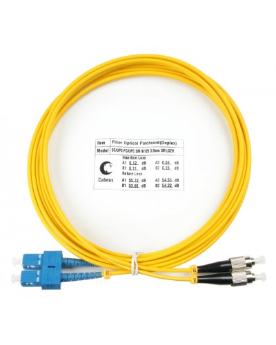 Шнур оптический duplex SC-FC 9/125 sm 3м LSZH Cabeus FOP(d)-9-SC-FC-3m в Березниках Патч-корды оптические Pintop.ru
