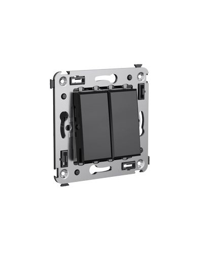 Выключатель двухклавишный в стену, Avanti, Черный квадрат DKC 4402104 в Березниках Аксессуары для стоек и шкафов Pintop.ru