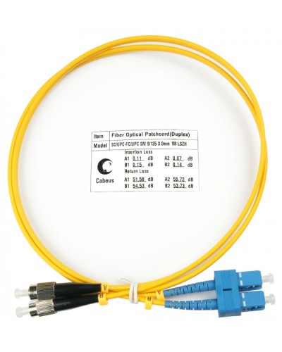 Шнур оптический duplex SC-FC 9/125 sm 1м LSZH Cabeus FOP(d)-9-SC-FC-1m в Березниках Патч-корды оптические Pintop.ru