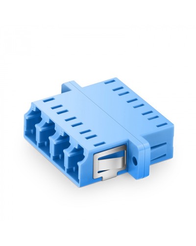 Оптический адаптер OS2, квадро LC, с фланцами, синий Eurolan (36A-S2-4L-02BU) в Березниках Проходные адаптеры и розетки оптические Pintop.ru