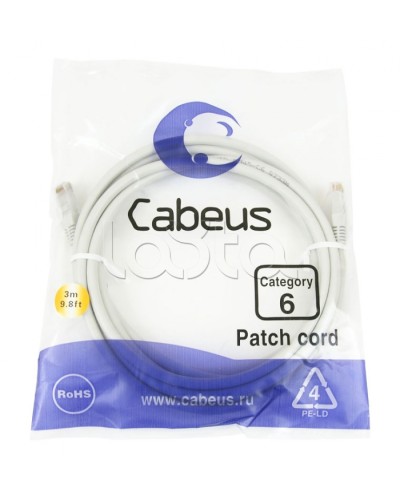 Шнур коммутационный 2xRJ-45/8P8C U/UTP кат.6 (3 м) Cabeus PC-UTP-RJ45-Cat.6-3m в Березниках Патчкорды (медные) Pintop.ru