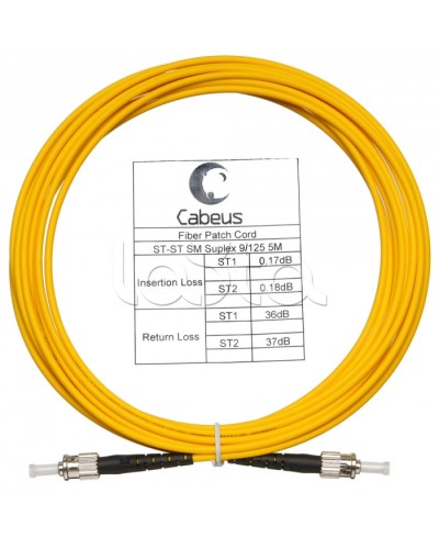 Шнур оптический simplex ST-ST 9/125 sm 25м LSZH Cabeus FOP(s)-9-ST-ST-25m в Березниках Патч-корды оптические Pintop.ru