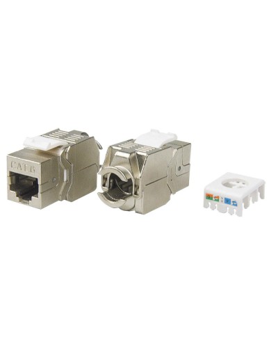 Вставка Keystone Jack RJ-45(8P8C) Hyperline KJ8-8P8C-C6-180-TLS-SH-F-WH в Березниках Модули Keystone Pintop.ru