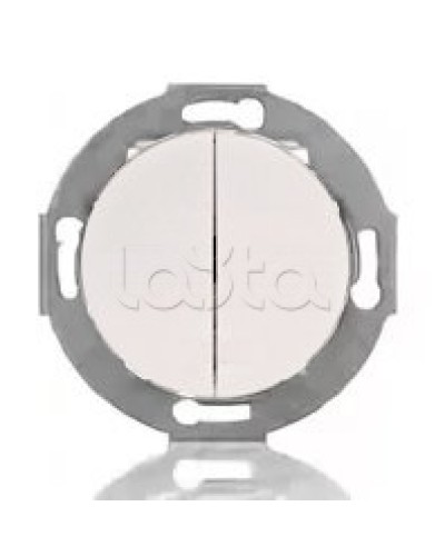 Выключатель двухклавишный Экопласт (схема 5) 10 A, 250 B (белый) Vintage в Березниках Розетки компьютерные и телефонные Pintop.ru