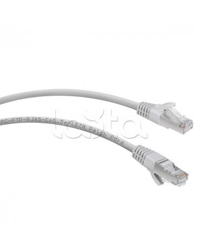 Патч-корд FTP, категория 5е, 1 м, LSZH, экранированный, серый Cabeus PC-FTP-RJ45-Cat.5e-1m-LSZH в Березниках Патчкорды (медные) Pintop.ru