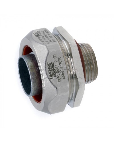 Взрывозащищенная Ex e муфта металлорукав-коробка. DN20 мм. M20х1,5.Никелированная латунь. IP66/6 (EX6014-2020) в Березниках Повороты, муфты, тройники Pintop.ru