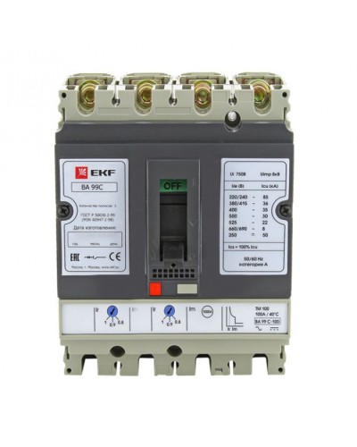 Выключатель автоматический ВА-99C (Compact NS) 160/125А 3P+N 36кА EKF PROxima (mccb99C-160-125+N) в Березниках Электротехническое оборудование Pintop.ru