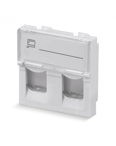 Вставка 45x45 (Mosaic) для 2 модулей формата Keystone Jack (арт.078610) Cabeus (FP-L-45-2M) в Березниках Модули Keystone Pintop.ru