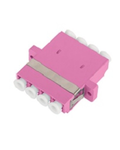 Адаптер NIKOMAX волоконно-оптический, соединительный, многомодовый, стандарта OM4, LC/UPC-LC/UPC, квадро, пластиковый, без шторки, с фланцами, маджента, уп-ка 2шт. в Березниках Проходные адаптеры и розетки оптические Pintop.ru