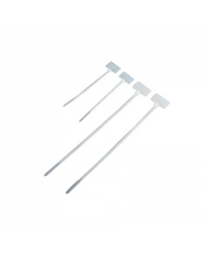 Стяжка пластиковая нейлоновая с площадкой для маркировки 2,5х100мм, белая, 100шт TWT (TWT-CVM-100) в Березниках Стяжки-хомуты Pintop.ru