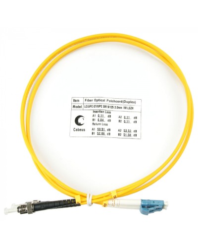 Шнур оптический duplex LC-ST 9/125 sm 1,5м LSZH Cabeus FOP(d)-9-LC-ST-1,5m в Березниках Патч-корды оптические Pintop.ru