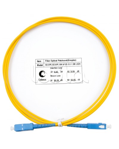 Шнур оптический simplex SC-SC 9/125 SM 1,5 м LSZH Cabeus FOP(s)-9-SC-SC-1,5M в Березниках Патч-корды оптические Pintop.ru