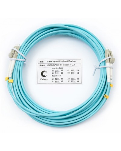 Патч-корд оптический MM 50/125 LC-LC (5м) LSZH duplex OM3 Cabeus FOP-50-LC-LC-5m в Березниках Патч-корды и пигтейлы Pintop.ru