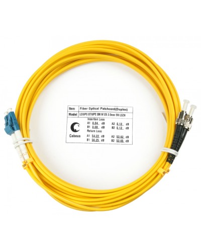 Шнур оптический duplex LC-ST 9/125 sm 7м LSZH Cabeus FOP(d)-9-LC-ST-7m в Березниках Патч-корды оптические Pintop.ru