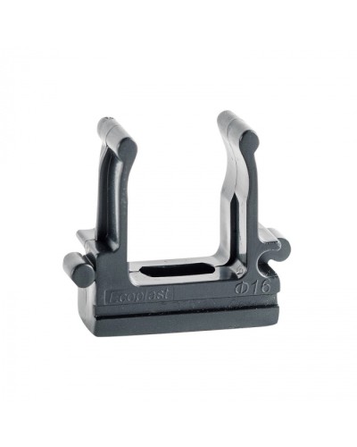 CF16G Держатель (клипса), без галогена, для труб D16мм, цвет чёрный (50шт)Экопласт (41716-50HF-BL) в Березниках Держатели, клипсы, скобы Pintop.ru