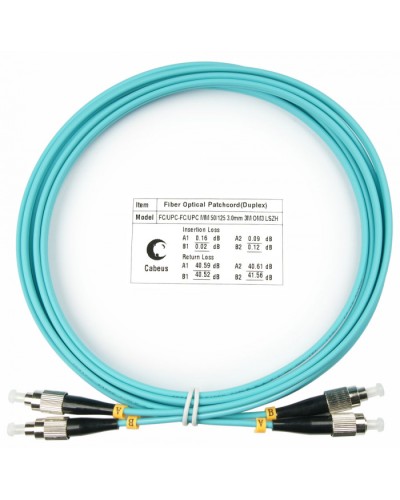 Шнур оптический duplex FC-FC 50/125 mm OM3 3м LSZH Cabeus FOP-50-FC-FC-3m в Березниках Патч-корды и пигтейлы Pintop.ru