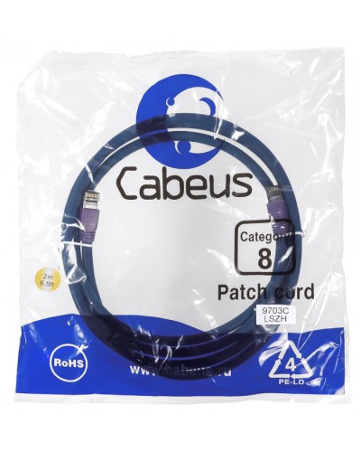 Патч-корд S/FTP Cabeus PC-SSTP-RJ45-Cat.8-2m-LSZH в Березниках Патчкорды (медные) Pintop.ru