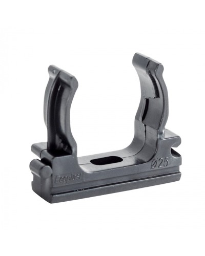 CF25G Держатель (клипса), без галогена, для труб D25мм, цвет чёрный (10шт) Экопласт (41725-10HF-BL) в Березниках Держатели, клипсы, скобы Pintop.ru