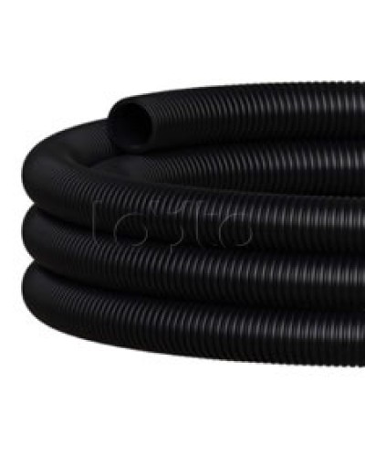 NR110 Двустен. труба ПНД гибкая откр. прокладки, SN12, с зондом, D110мм (50м) чёрн. Экопласт (801110HFR-UF-BL) в Березниках Труба гофрированная Pintop.ru