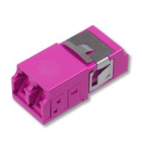 Оптический адаптер OM4, дуплекс LC, без фланцев, со шторками, пурпурный Eurolan (36A-40-2L-11MG)