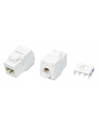 Вставка Keystone Jack RJ-45(8P8C) Hyperline KJ8-8P8C-C6A-180-TLS-WH в Березниках Модули Keystone Pintop.ru
