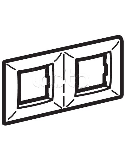 Рамка двухместная, белый RAL 9010, 4М, BRAVA DKC (75012W) в Березниках Аксессуары для кабель-канала Pintop.ru