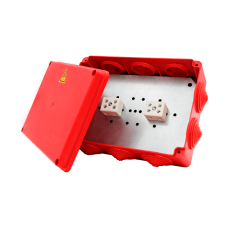 Коробка распределительная огнестойкая КРОПС-П5, IP54, габаритные размеры 190х140х70 мм, для кабелей сечением до 2,5 мм2, 16 клемм КМ-Профиль (FRJB-KM-P5-2.5-16-КРОПС-IP54)