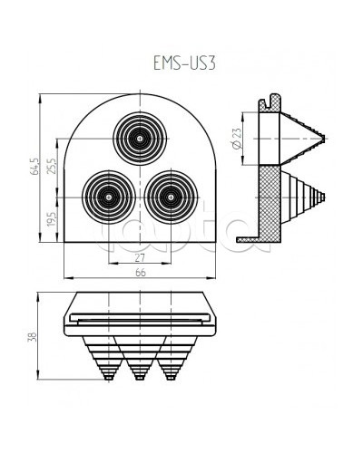 Ввод кабельный Elbox EMS-US3 в Березниках Аксессуары для стоек и шкафов Pintop.ru
