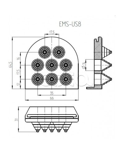 Ввод кабельный Elbox EMS-US8 в Березниках Аксессуары для стоек и шкафов Pintop.ru