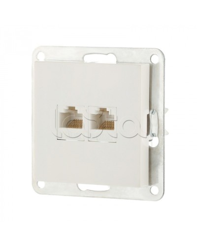Розетка компьютерная двойная 2хRJ-45 кат.5е с накладкой (белый) LK80 Экопласт (846204-1) в Березниках Розетки компьютерные и телефонные Pintop.ru