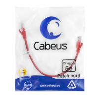Патч-корд медный U/UTP кат.5е (0,3м) LSZH (красный) Cabeus (PC-UTP-RJ45-Cat.5e-0.3m-RD-LSZH)
