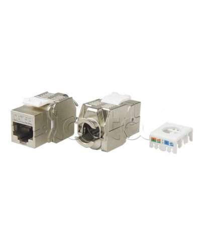 Вставка Keystone Jack RJ-45(8P8C) Hyperline KJ8-8P8C-C5e-180-TLS-SH-F-WH в Березниках Модули Keystone Pintop.ru