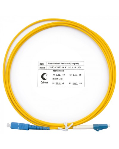 Шнур оптический simplex LC-SC 9/125 SM 2 м LSZH Cabeus FOP(s)-9-LC-SC-2M в Березниках Патч-корды оптические Pintop.ru
