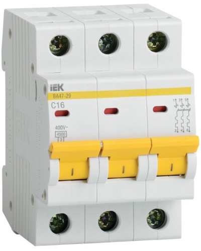 Авт. выкл. ВА47-29 3Р 25А 4,5кА х-ка С GENERICA IEK (MVA25-3-025-C) в Березниках Электротехническое оборудование Pintop.ru