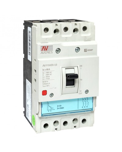 Автоматический выключатель AV POWER-1/3 80А 80kA TR EKF AVERES (mccb-13-80H-TR-av) в Березниках Электротехническое оборудование Pintop.ru