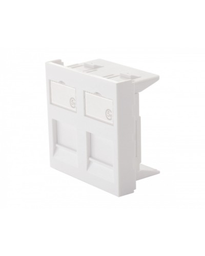 Адаптер 45 × 45 мм для 2 модулей Keystone, белый Eurolan (16H-45-03WT) в Березниках Модули Keystone Pintop.ru