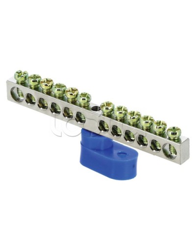 Шина 0 N (6x9мм) 12 отв. цинк синий угловой изолятор EKF PROxima (sn1-63-12-1) в Березниках Клеммные колодки Pintop.ru