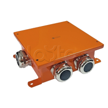 SMB120 Коробка металлическая, огн. E-110,о/п 120х120х60, 4 метал. гермоввода, IP66, 9P, (1,5-10 мм2), цвет оранж. Экопласт (56354)