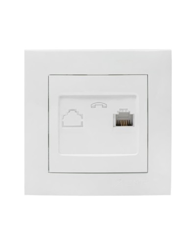 Валенсия розетка телефонная RG-11 1-местная белая EKF PROxima (EWT01-034-10) в Березниках Розетки компьютерные и телефонные Pintop.ru