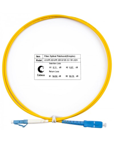 Шнур оптический simplex LC-SC 9/125 SM 1 м LSZH Cabeus FOP(s)-9-LC-SC-1M в Березниках Патч-корды оптические Pintop.ru