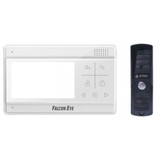 Комплект видеодомофона Falcon Eye Vela + AVP-505 (PAL) Темно-Серый (Видеодомофон Vela: дисплей 4,3" TFT; сенсорные кнопки; подключение до 2-х вызывных панелей; OSD меню; питание AC 220В (встроенный БП).Вызывная видеопанель AVC-505 (PAL): накладная, 4