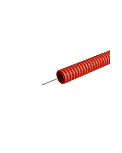 Труба гофрированная ПНД лёгкая d32 мм с зондом трудногорючая безгалогенная (HFFRLS), (уп. 50 м) КМ-профиль (KM-FRTG-32) в Березниках Труба гофрированная Pintop.ru