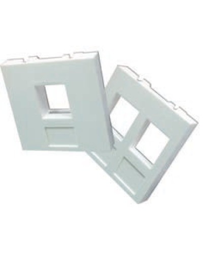 Вставка 45x45 на 2 кейстоуна, со шторками, маркировкой и иконками, белая LANMASTER LAN-SIP-24М-WH в Березниках Аксессуары для кабель-канала Pintop.ru