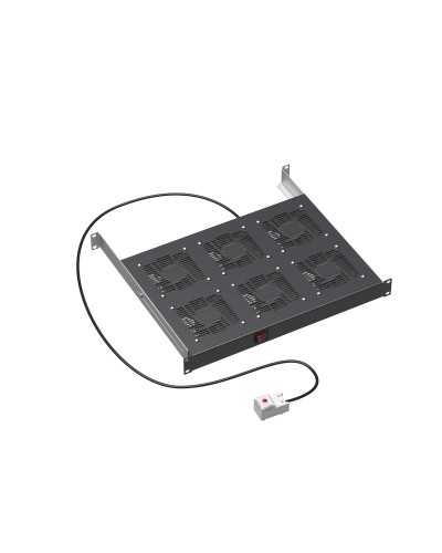 19 Вентиляторный модуль 6 вентиляторов с термостатом для 19 IT-корпусов STI/CQE, RAL9005 DKC (R519VSIT6FTB) в Березниках Вентиляторные модули Pintop.ru