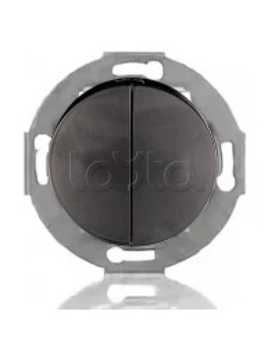 Выключатель двухклавишный Экопласт (схема 5) 10 A, 250 B (черный ) Vintage в Березниках Розетки компьютерные и телефонные Pintop.ru