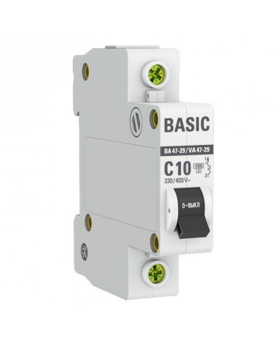 Автоматический выключатель 1P 10А (C) 4,5кА ВА 47-29 EKF Basic (mcb4729-1-10C) в Березниках Электротехническое оборудование Pintop.ru