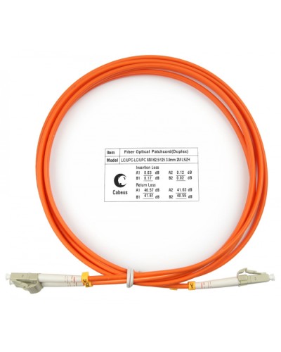 Шнур оптический duplex LC-LC 62,5/125 mm 2м LSZH Cabeus FOP-62-LC-LC-2m в Березниках Патч-корды оптические Pintop.ru