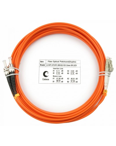 Шнур оптический duplex LC-ST 62,5/125 mm 5м LSZH Cabeus FOP-62-LC-ST-5m в Березниках Патч-корды оптические Pintop.ru