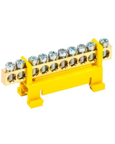 Шина PE земля на DIN-изол тип Стойка ШНИ-6х9-10-С-Ж IEK YNN10-69-10P-K05 в Березниках Клеммные колодки Pintop.ru